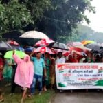 उत्तराखंड के बिंदुखत्ता राजस्व गांव में भारी बारिश के बीच पदयात्रा में उमड़ा ग्रामीणों का हुजूम, बड़ी संख्या में क्षेत्रवासी हुए शामिल,,,